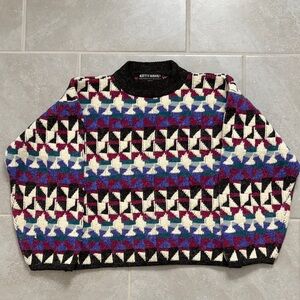 Kitty Hawk Geometric Crewneck Sweater - Black, Blue, Red